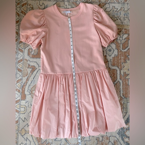 NWT English Factory Size Small Puff Shoulder Mixed Media Minidress Pink - Picture 8 of 9